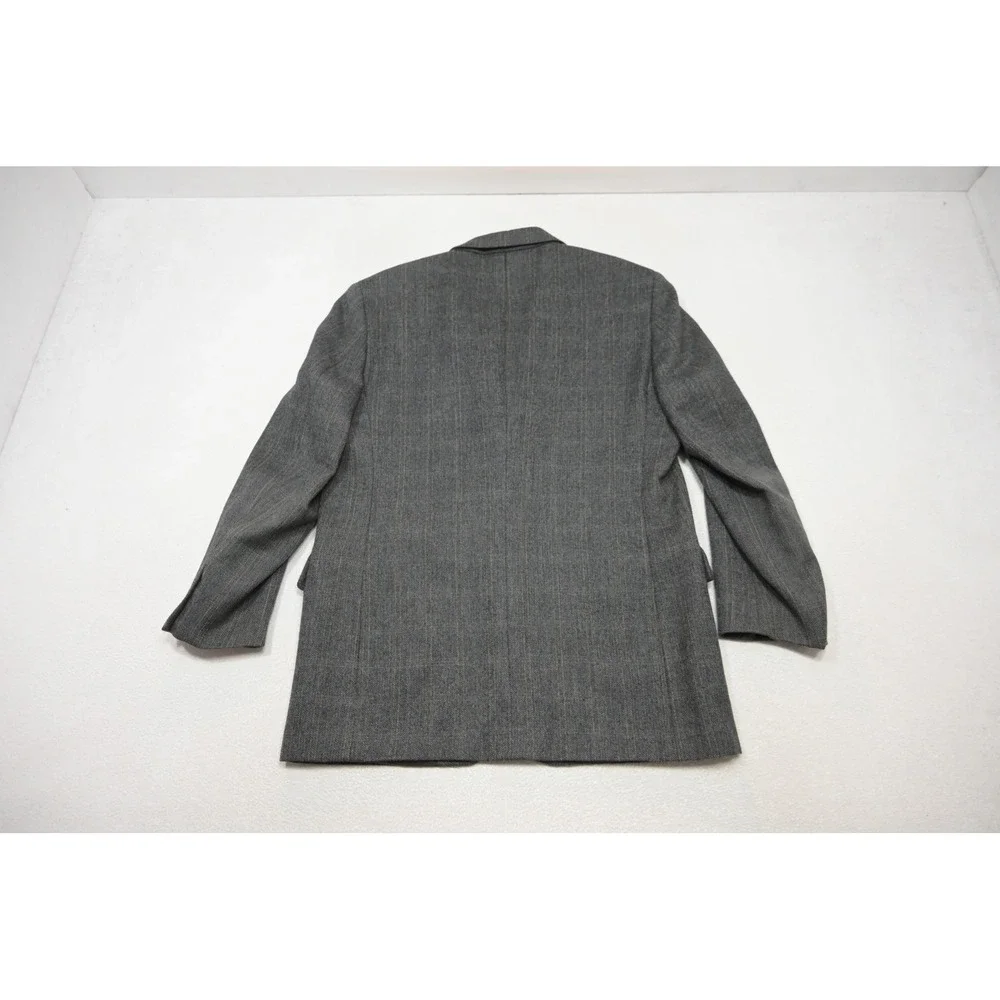 Jos. A. Bank Blazer Mens 43L Grey Herringbone Pinstripe Wool Blend Two Button
